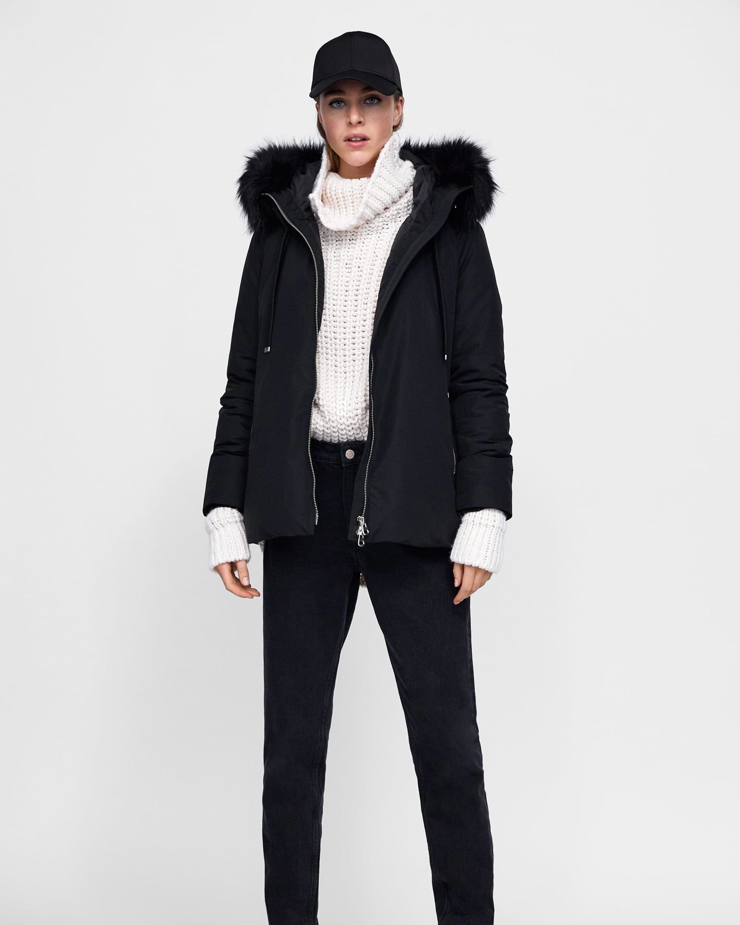 Quilted parka with hood